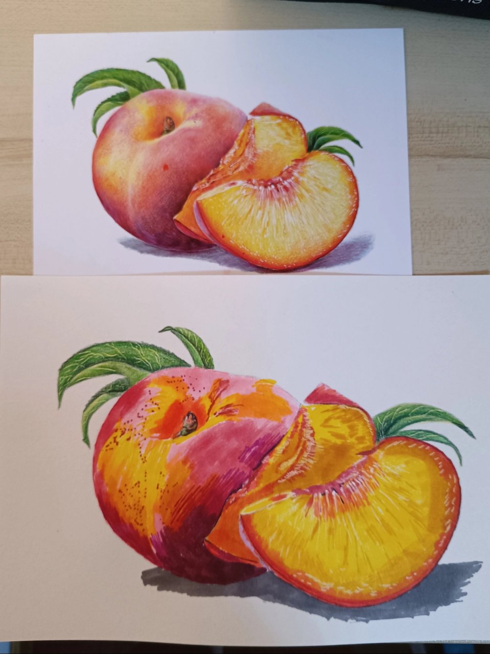 马克笔—桃子 不要轻易尝试自己不擅长的领域,以后还是得彩铅