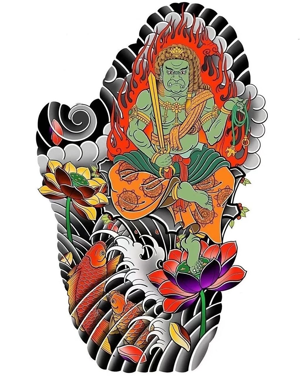 老传统花腿纹身手稿  可设计