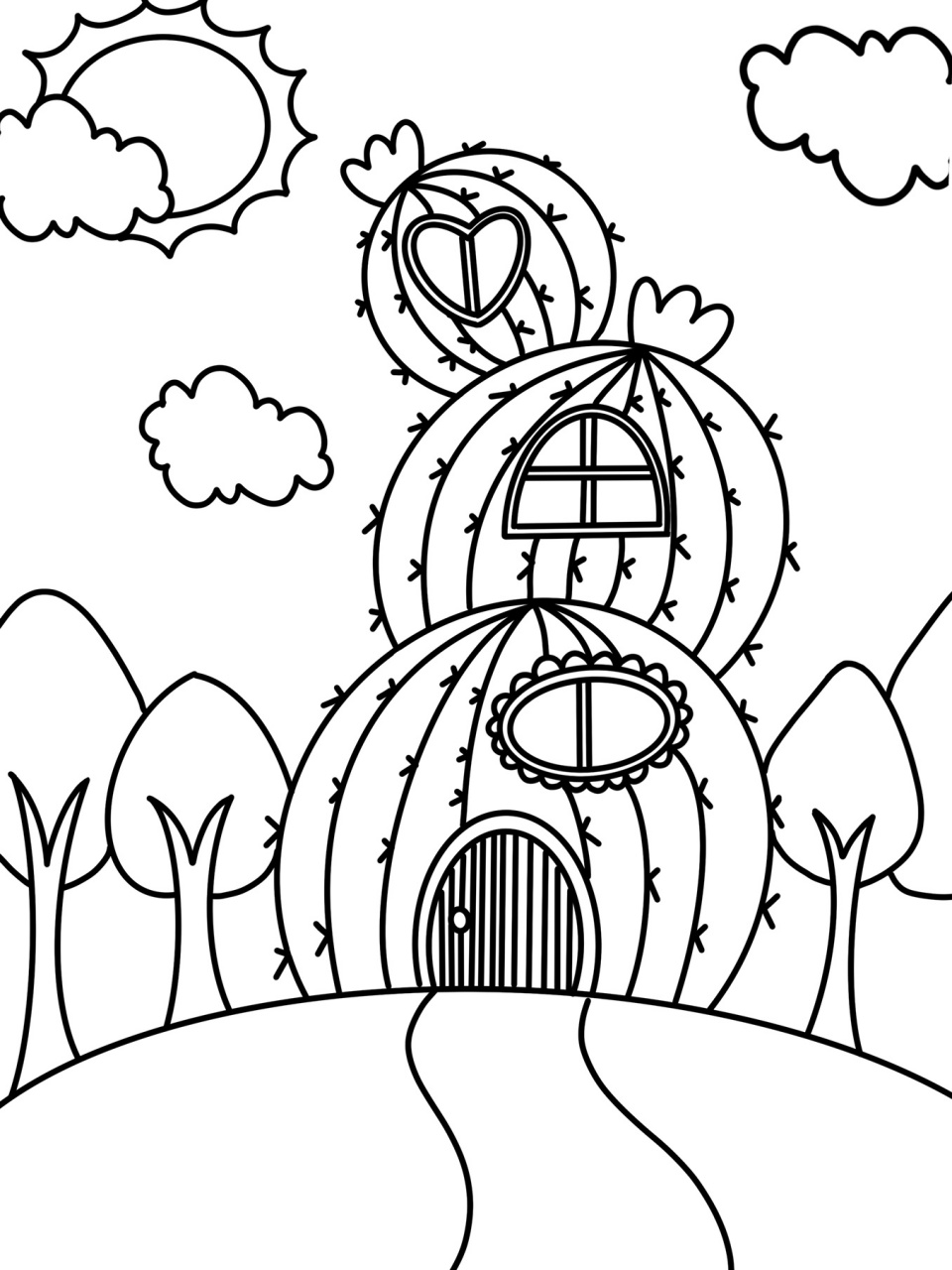 房子 儿童画 创意画 有线稿 #创意美术儿童画# #儿童简笔画# #创意