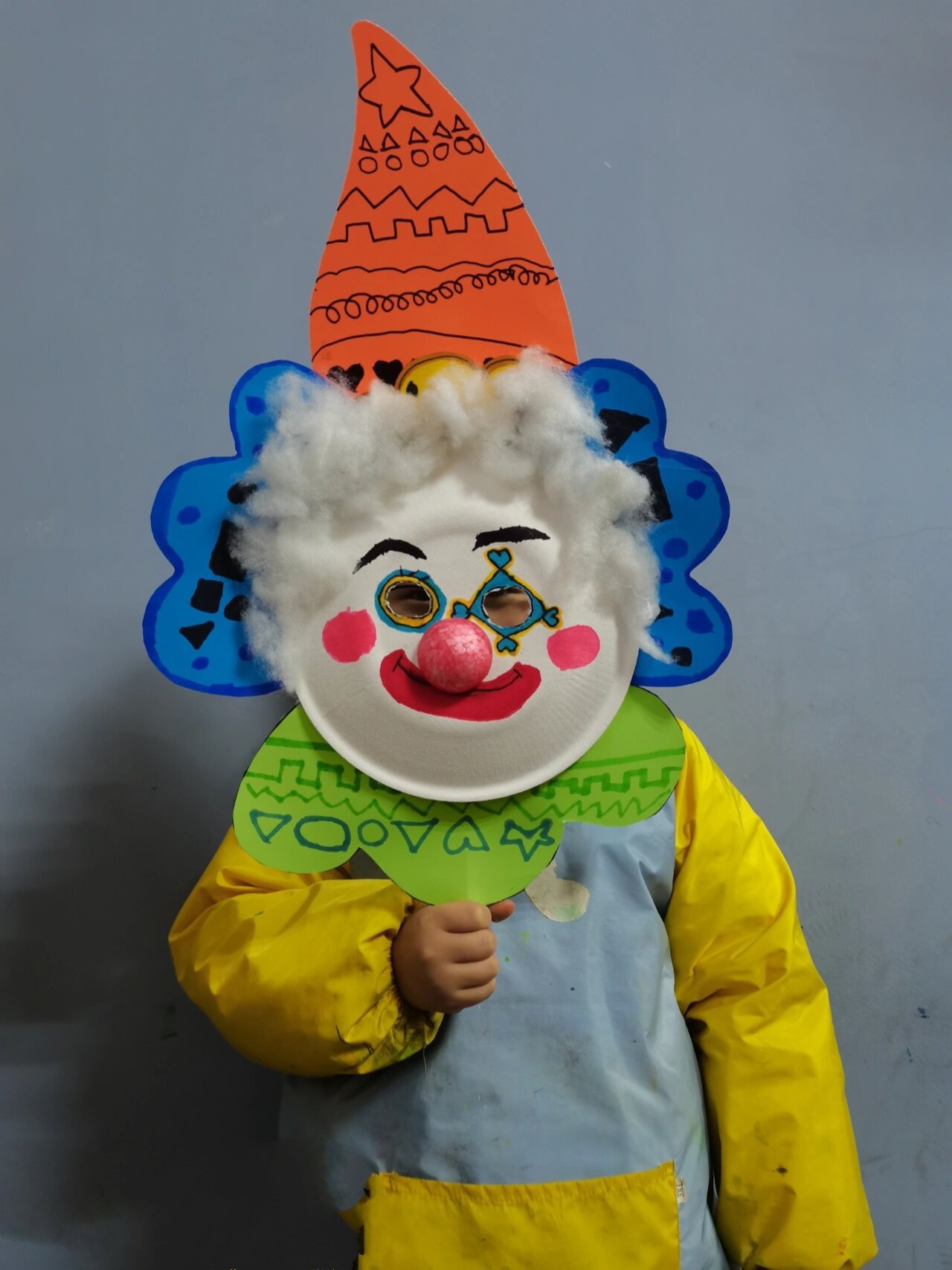 小丑面具 大班小朋友(5～6岁)画的,创意手工. 1.