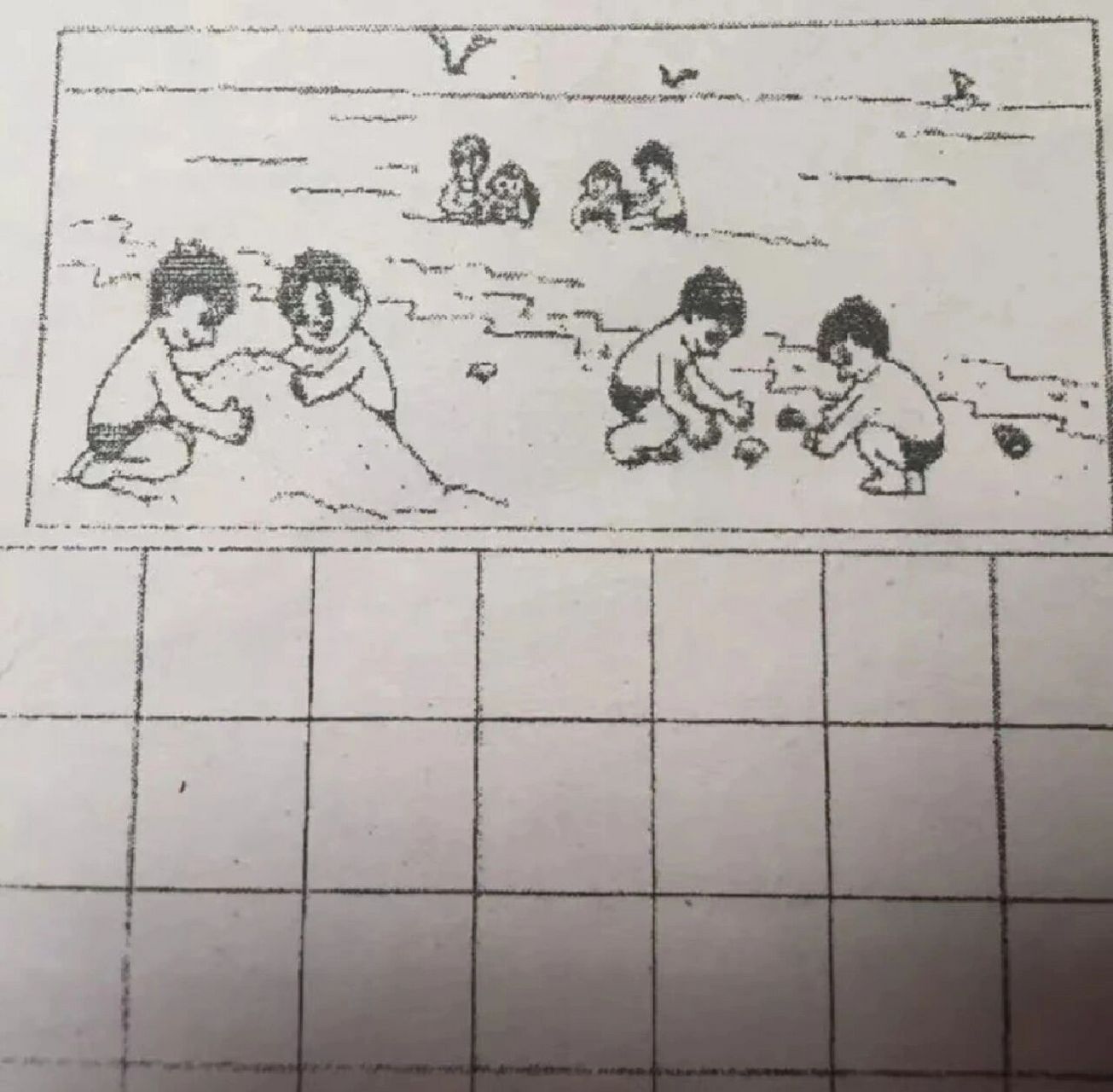 一年级看图写话海边图片