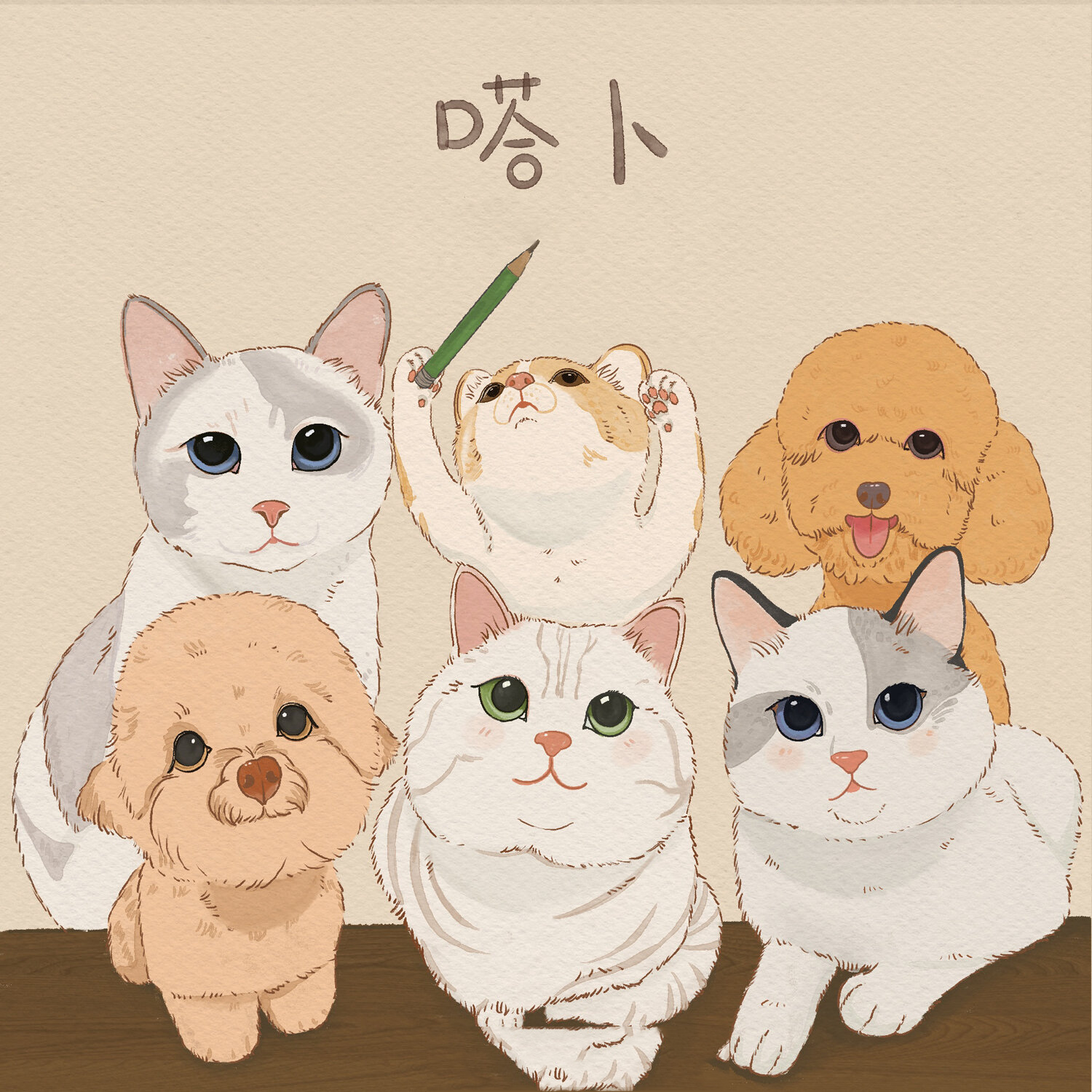 [原创插画]治愈系萌宠|可爱宠物头像壁纸