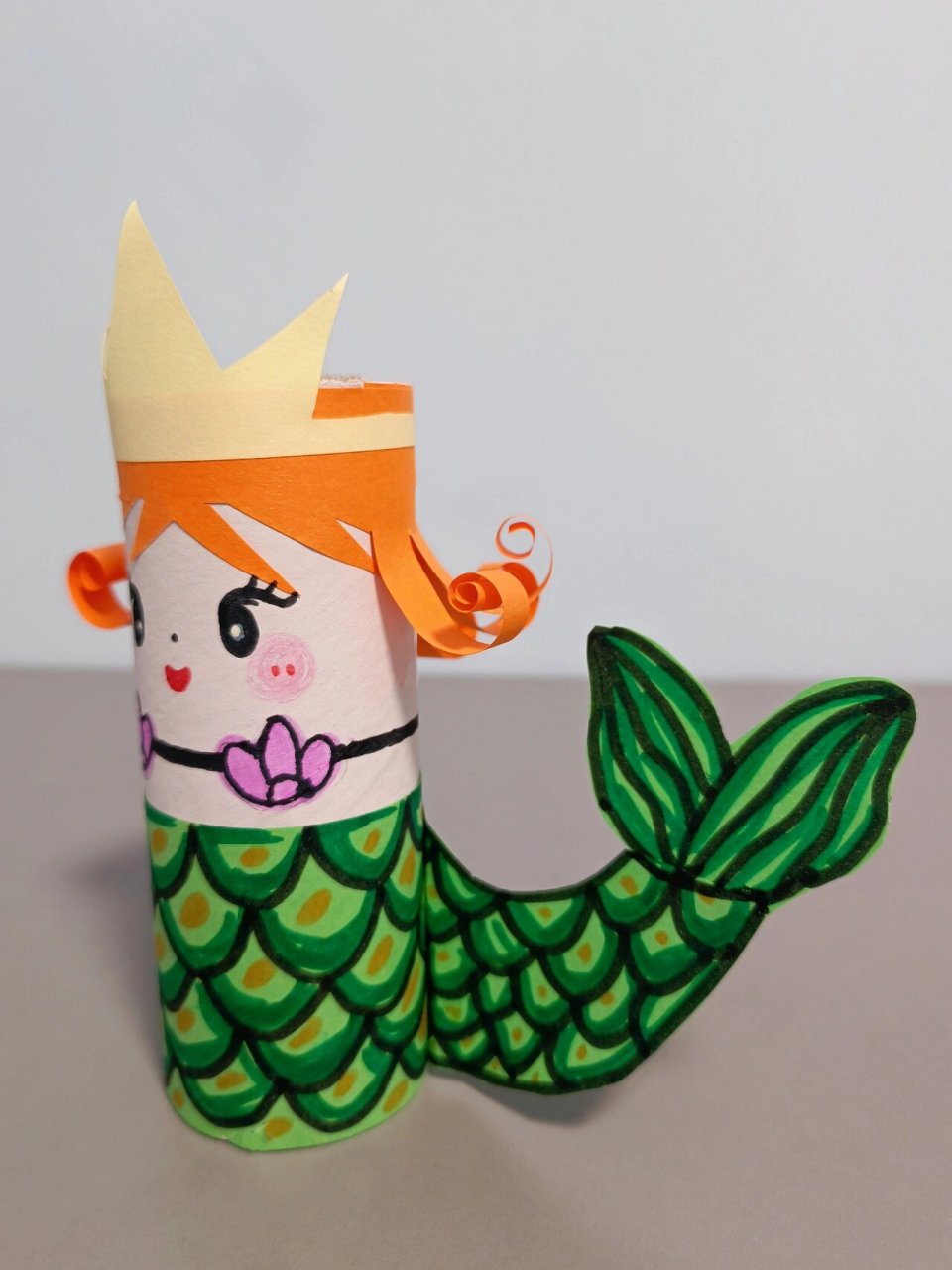 卷纸筒 幼儿园手工 美人鱼 幼儿园手工作业 用卷纸筒制作美人鱼公主