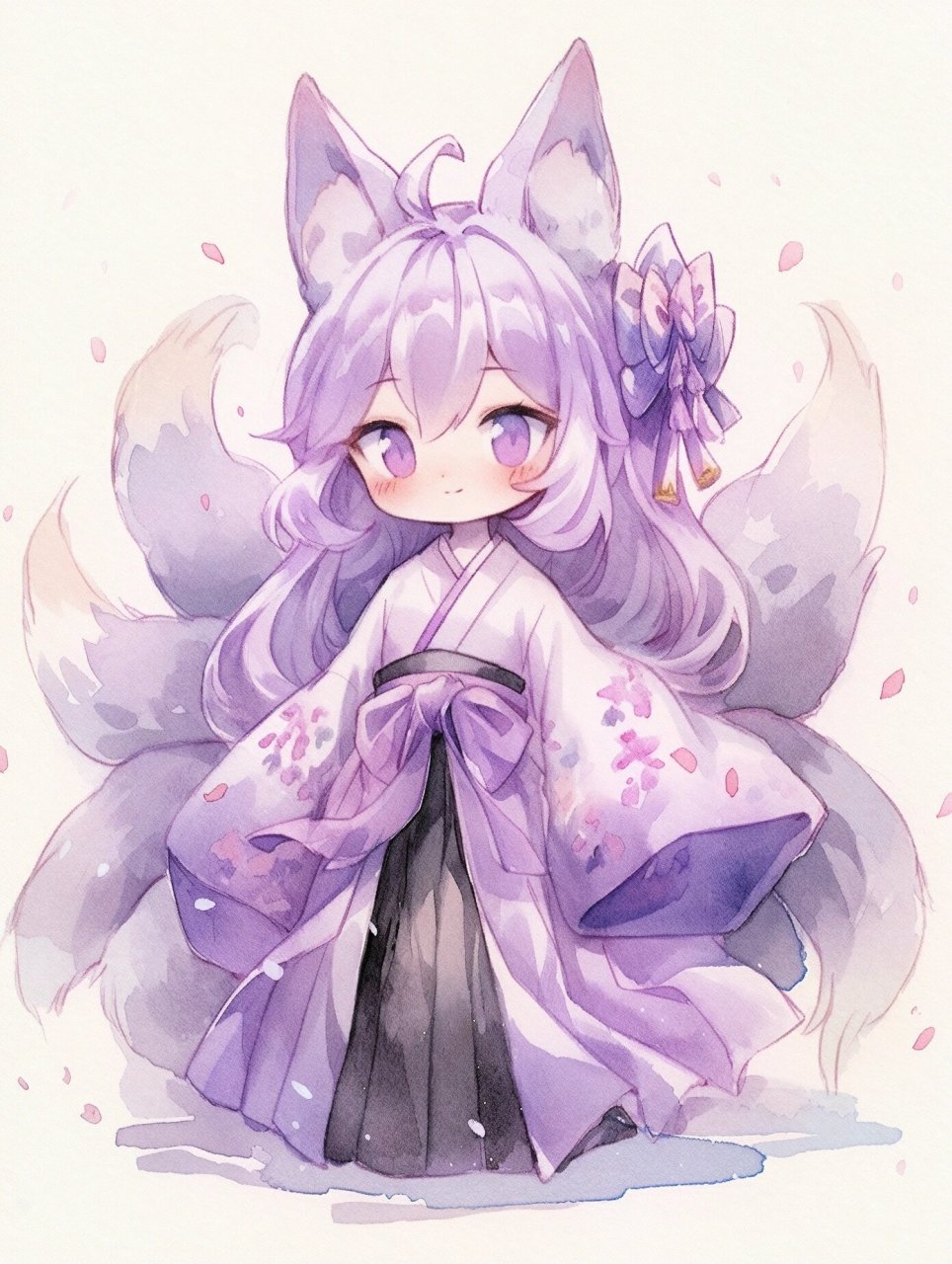 紫色九尾狐古风壁纸 (((接定制)))