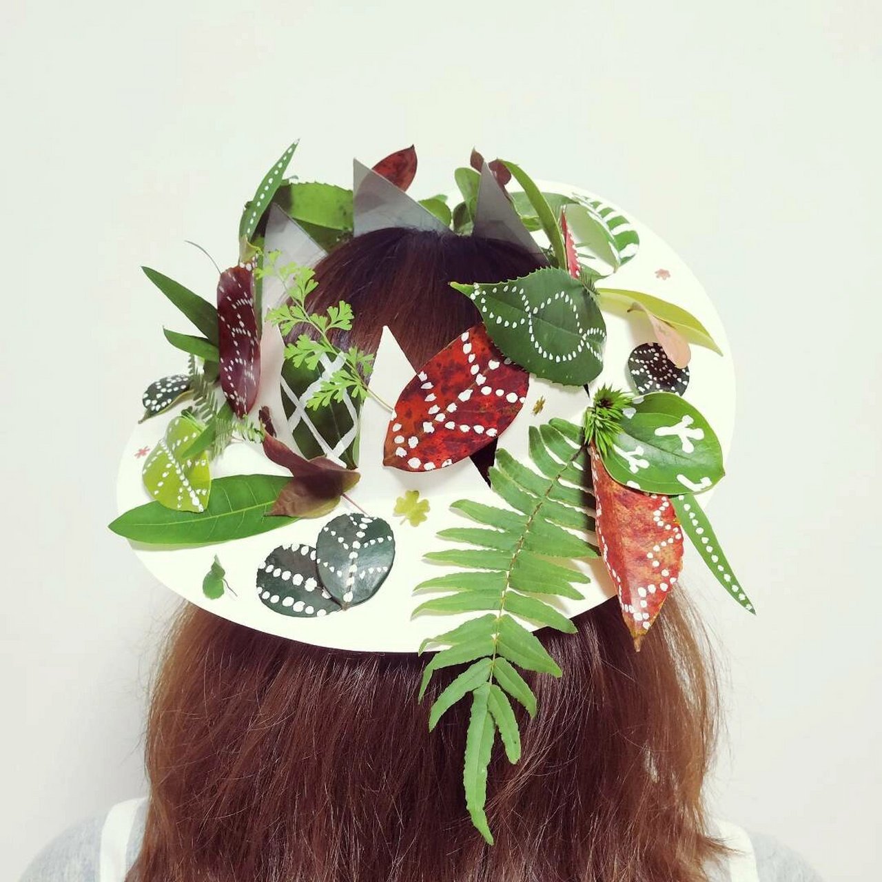 幼儿园手工|手作日记|树叶帽子 95树叶帽子95 当初为了完成美术