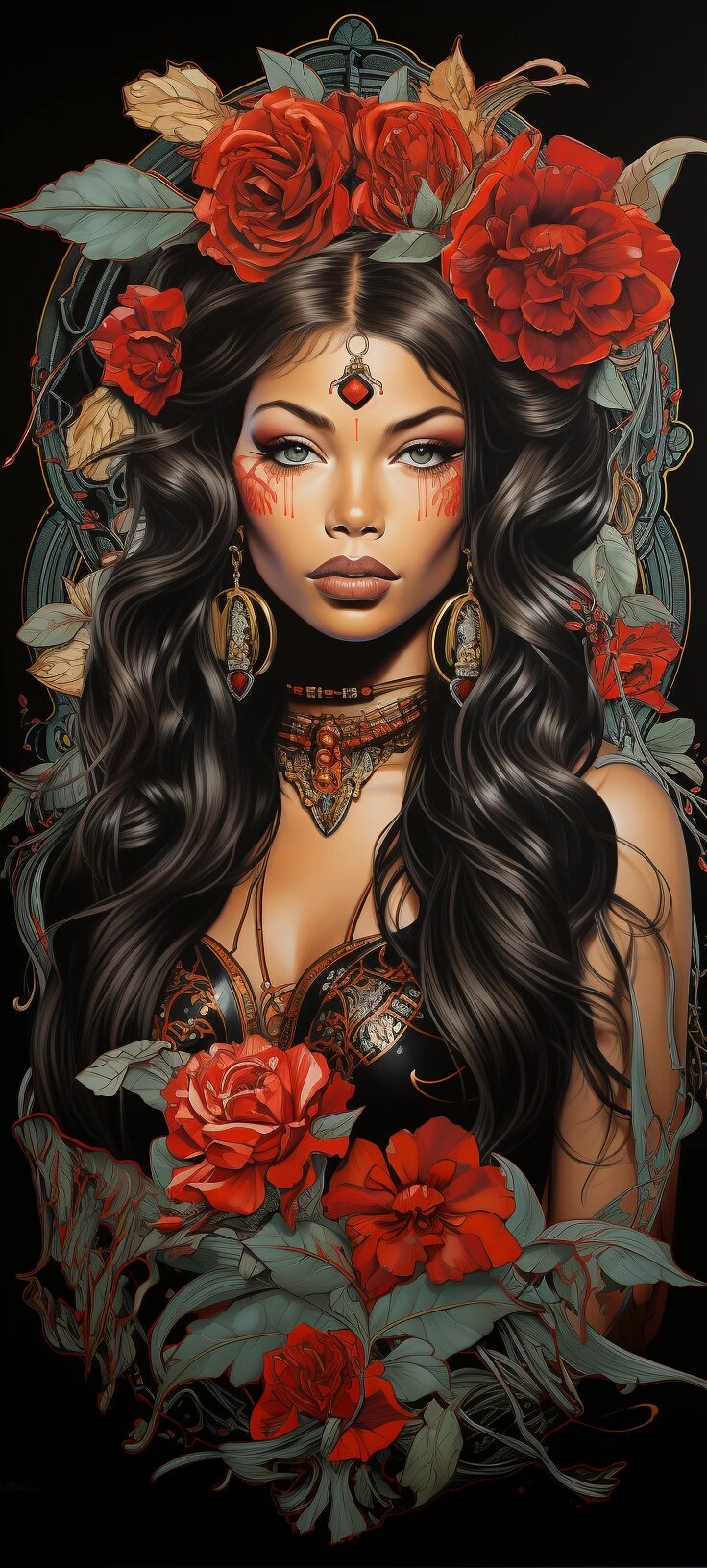 midjourney 绝美欧美美女背景图