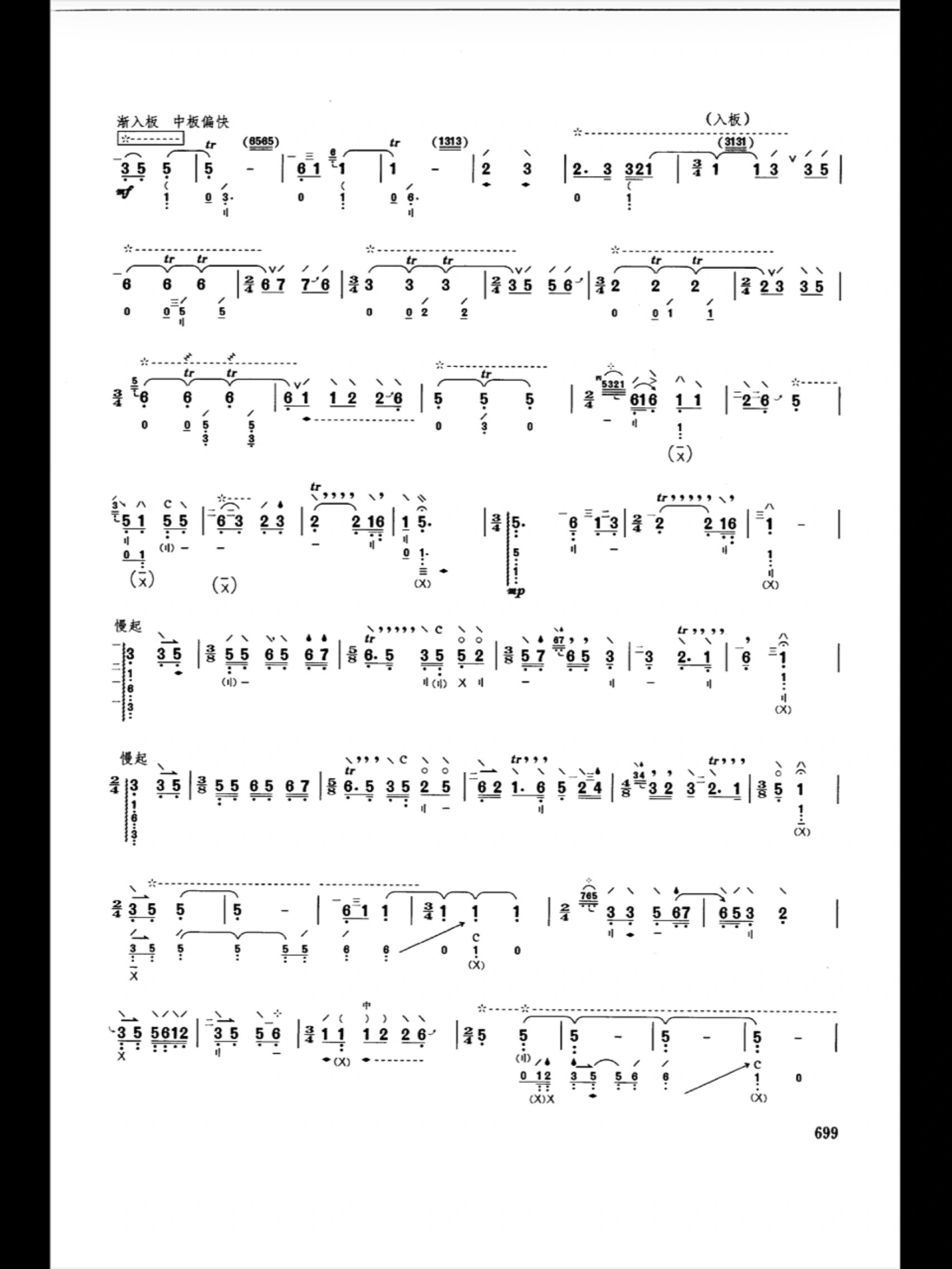 琵琶曲谱分享day 7 《天鹅》 刘德海曲 来源:《琵琶曲谱(四)》 执行