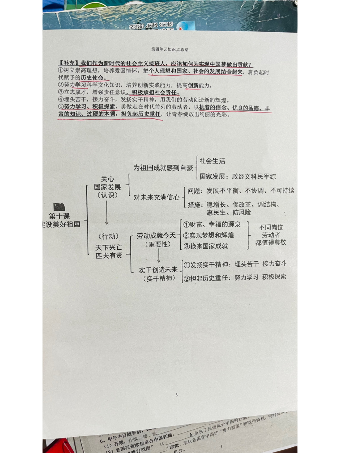 八年级上册道法 建设美好祖国知识重点
