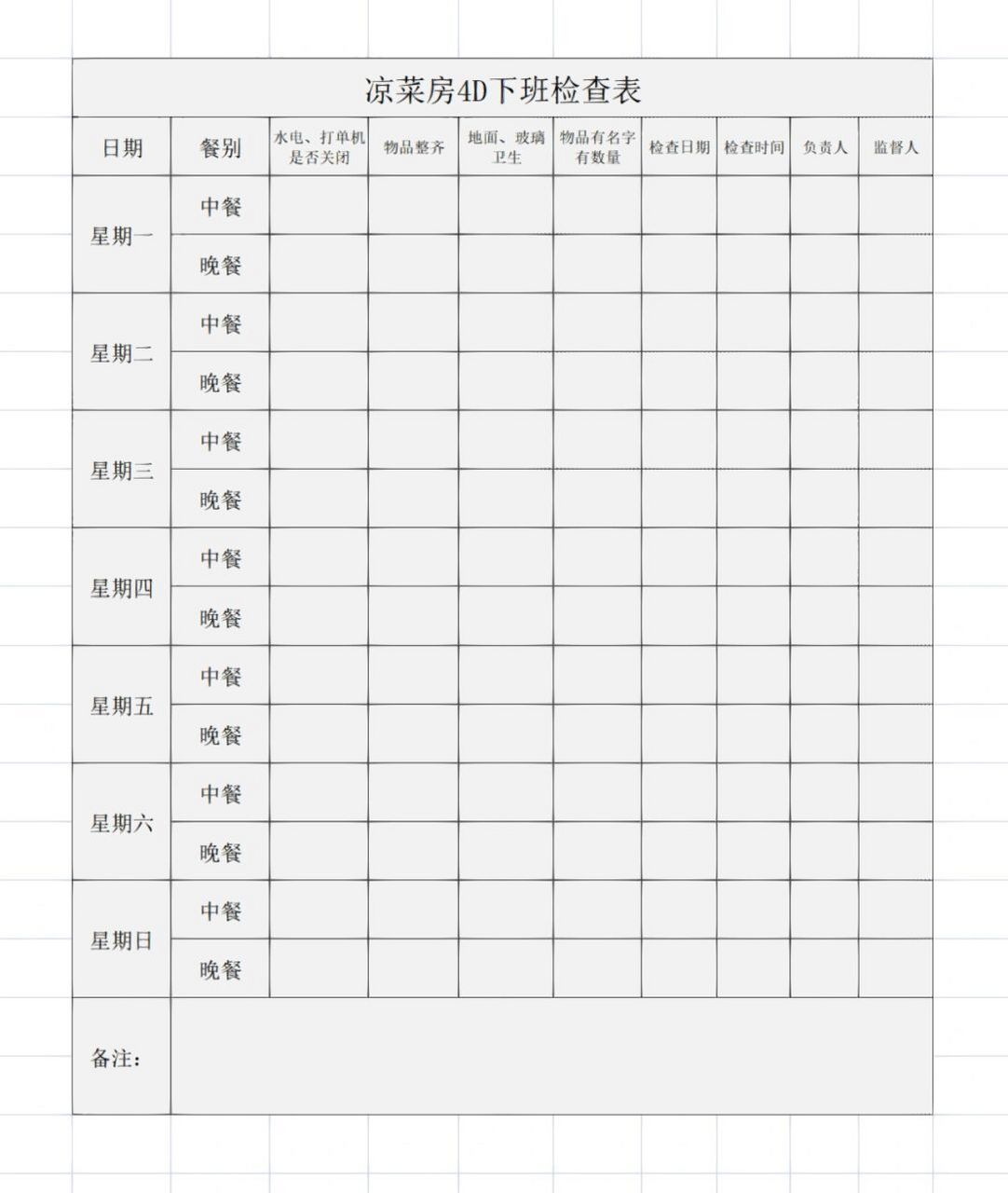 4d检查表图片