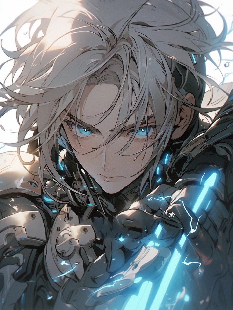 机甲战神|银发男神|帅气坚毅男生头像 77带着轰鸣的巨响和耀眼的