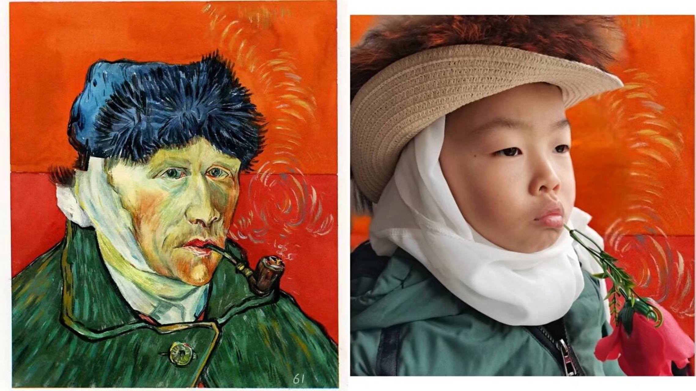 名画模仿秀来啦～ 名画模仿秀作业步骤…… 一,02 根据老师提供的