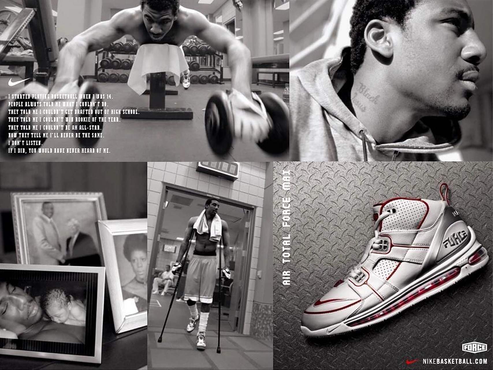 basketball球鞋海报,force,flight,uptempo三条产品线的代言人分别为