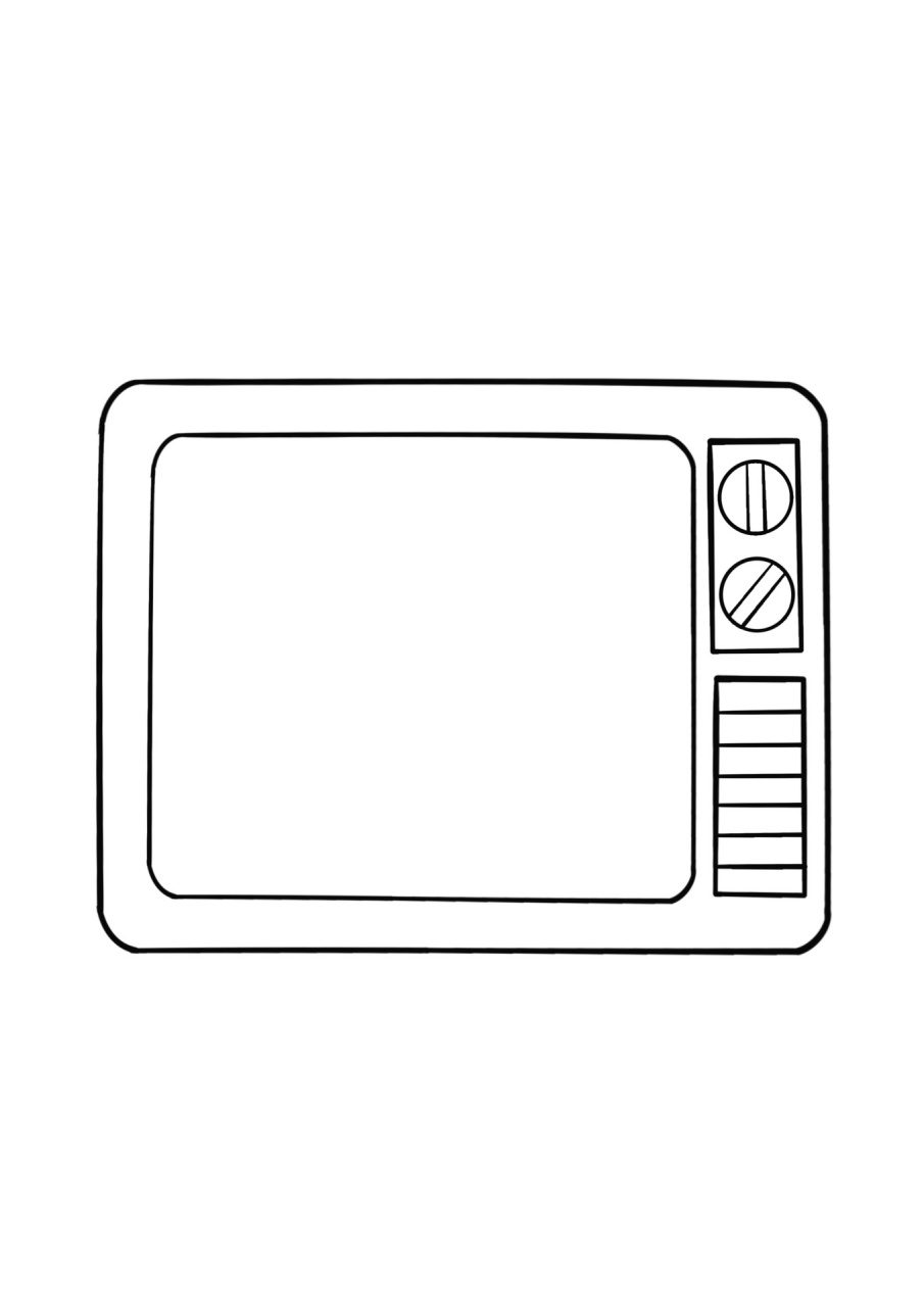 简笔画教程分享 复古电视机