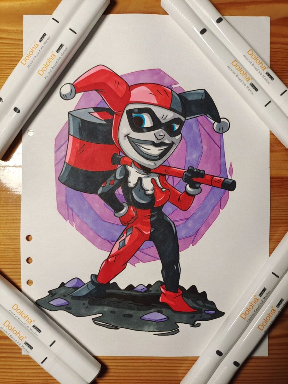 小丑手绘(附原图) #绘画# #马克笔手绘# #寻找小红书绘画大神# 小丑