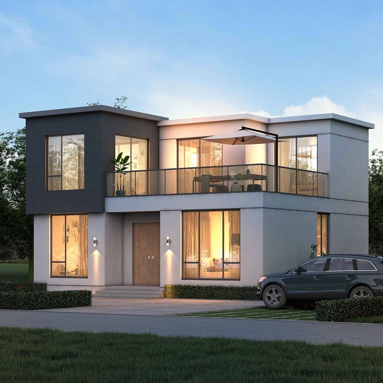 11x9米占地106平方二层现代风小别墅推荐 小户型的别墅很多,漂亮的也