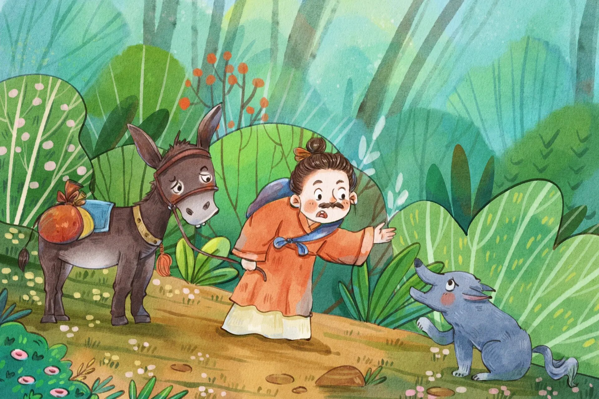 寓言故事插画合集②超萌画风插画 课件背景 中国寓言故事是中国传统