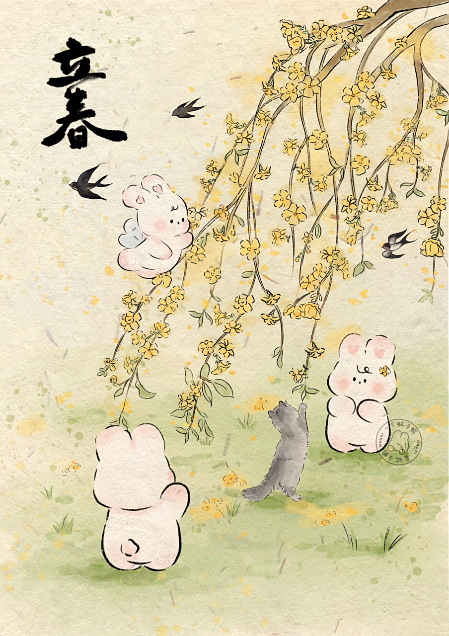 原创插画|二十四节气系列——立春插画 立春,二十四节气之首 春气始而