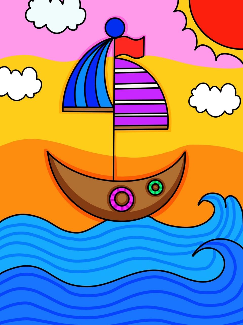 儿童画 创意画 简笔画 带线稿 #创意美术儿童画# #儿童简笔画# #儿童