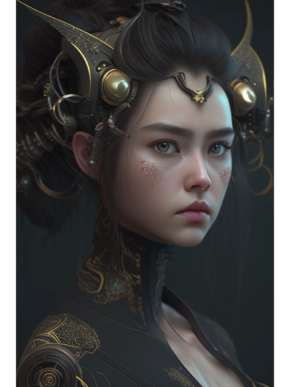 国风赛博朋克女孩ai绘画关键词分享 逼真的赛博朋克,3d中国机械少女