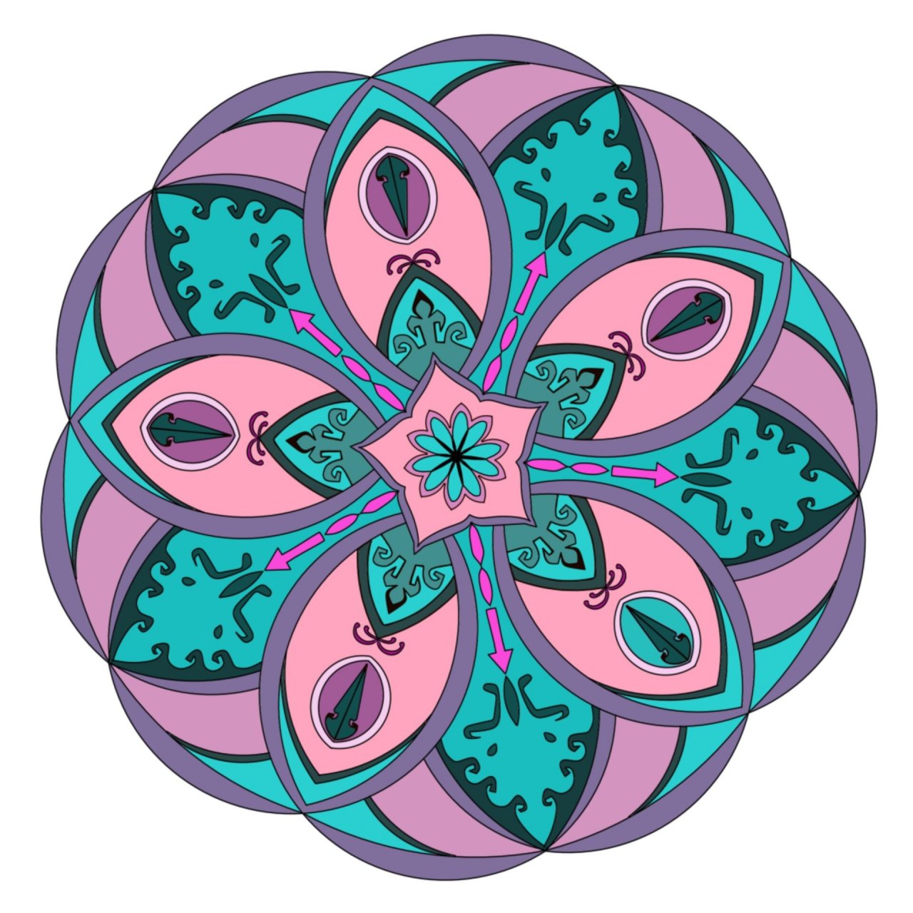 圆适合纹样图案设计 纹样绘画 今日份纹样长这样