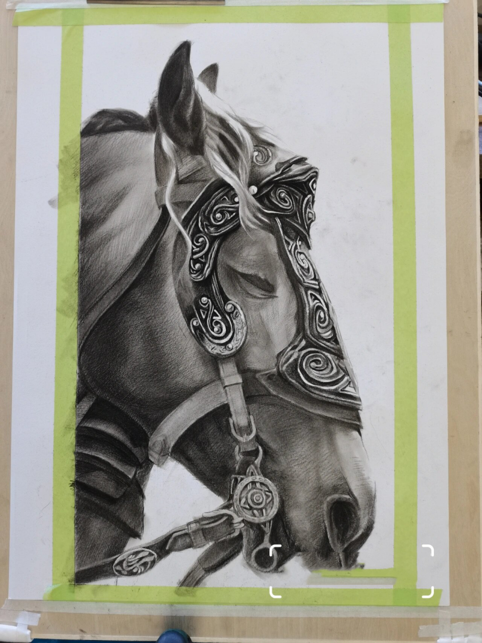 精微素描～马 这张作品是一张半临摹半写生的作品,主要学习毛发质感和