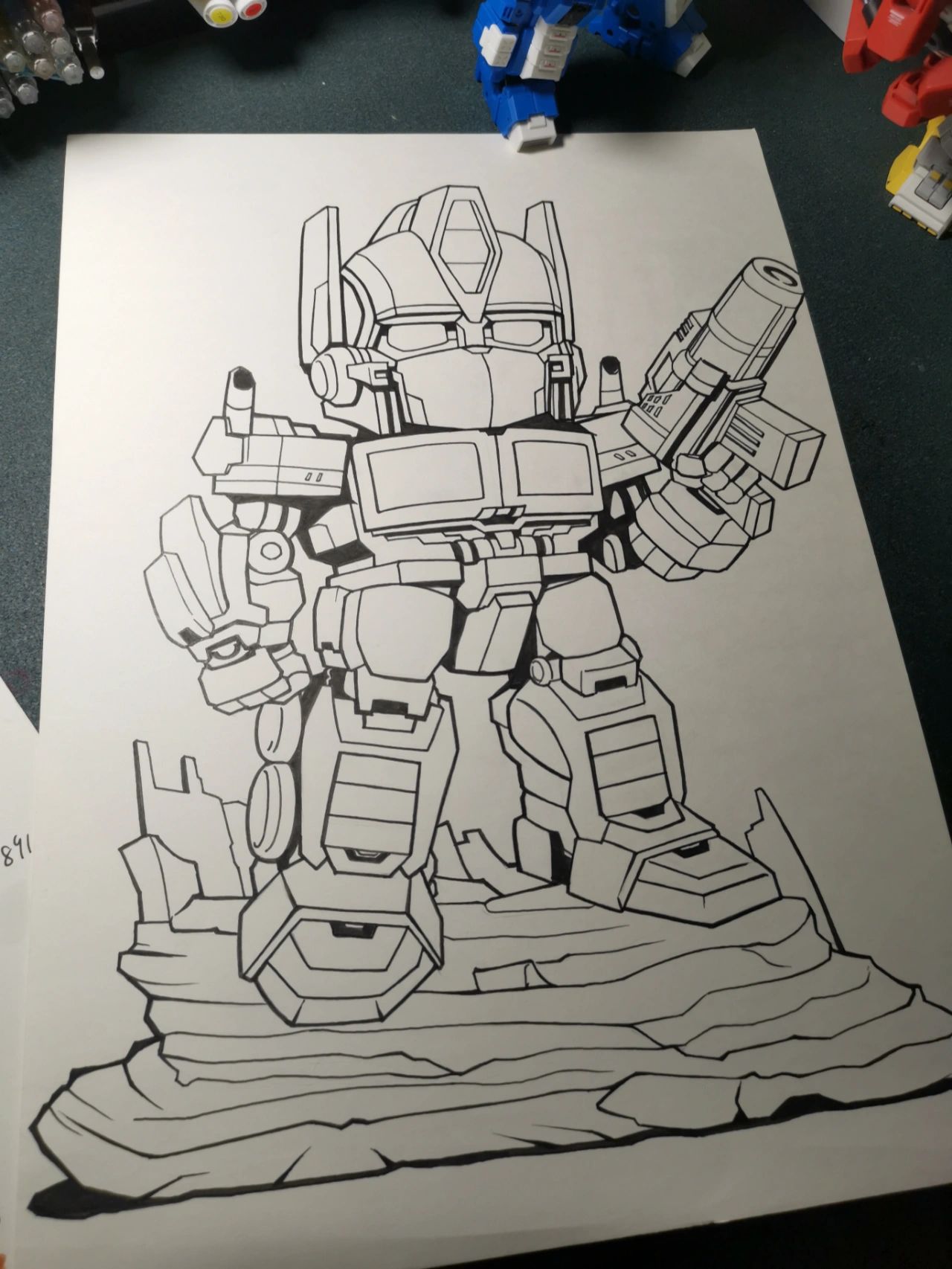 马克笔 q版内战擎天柱的步骤图