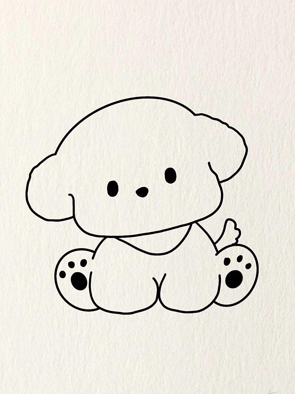 98 大家好,今天教大家画一只超可爱的简笔画小狗!