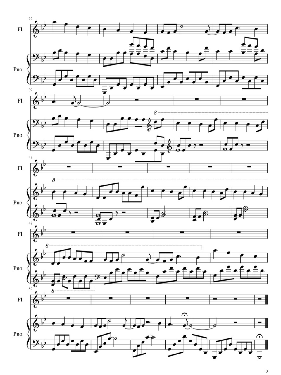 《幻昼》93长笛钢琴谱|你绝对听过的bgm 很多人问过的曲子,《幻昼》