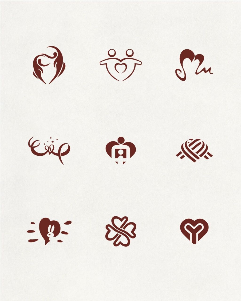 爱心元素logo设计分享