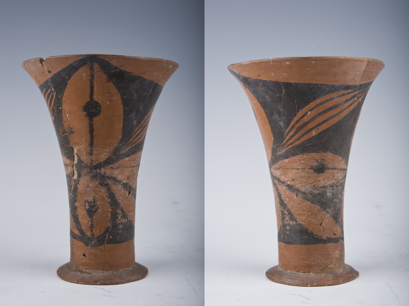 【5000多年前的彩陶杯上藏着几何美学】大汶口文化黑彩叶脉纹彩陶杯