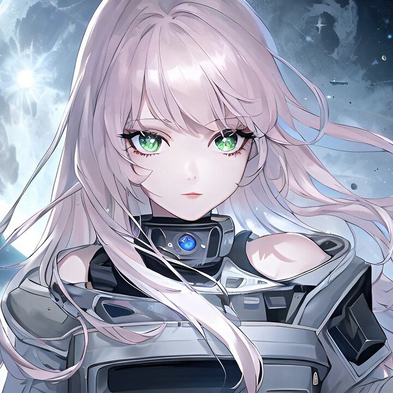 未来科技929193宇宙科幻0495长发二次元美少女头像