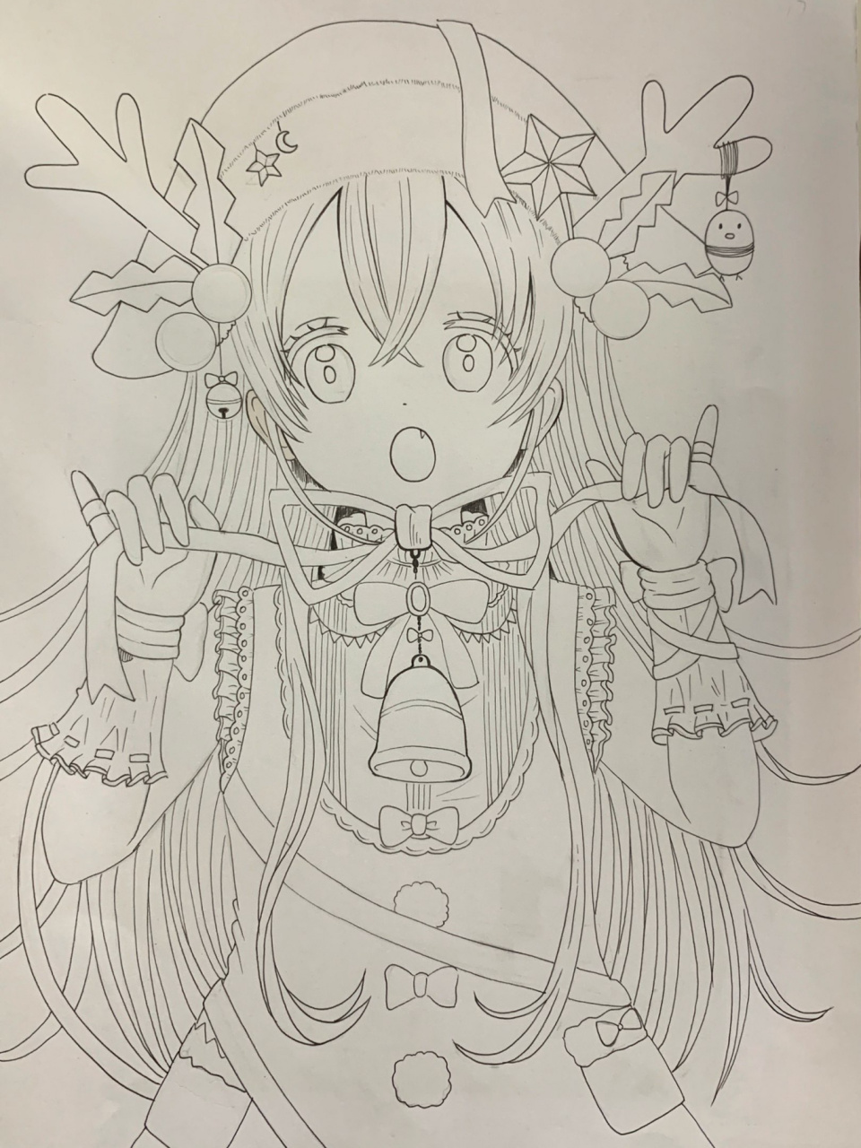 节主题动漫人物(附线稿) 纸张a4#动漫热番推荐# #马克笔手绘# #画画