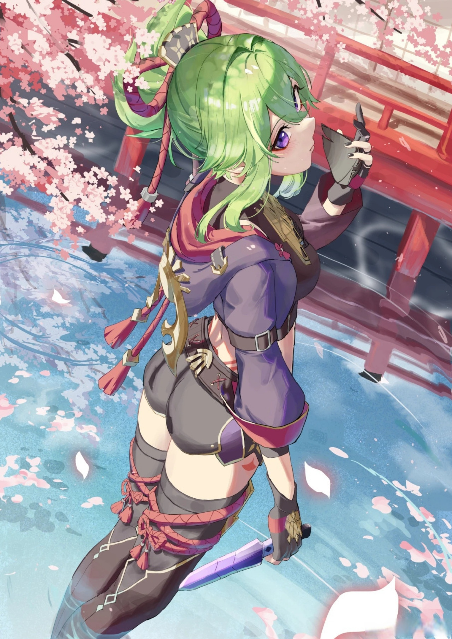 原神#久岐忍:透透气～ 【画师esukeipu001,图源推特】 #超话创作官