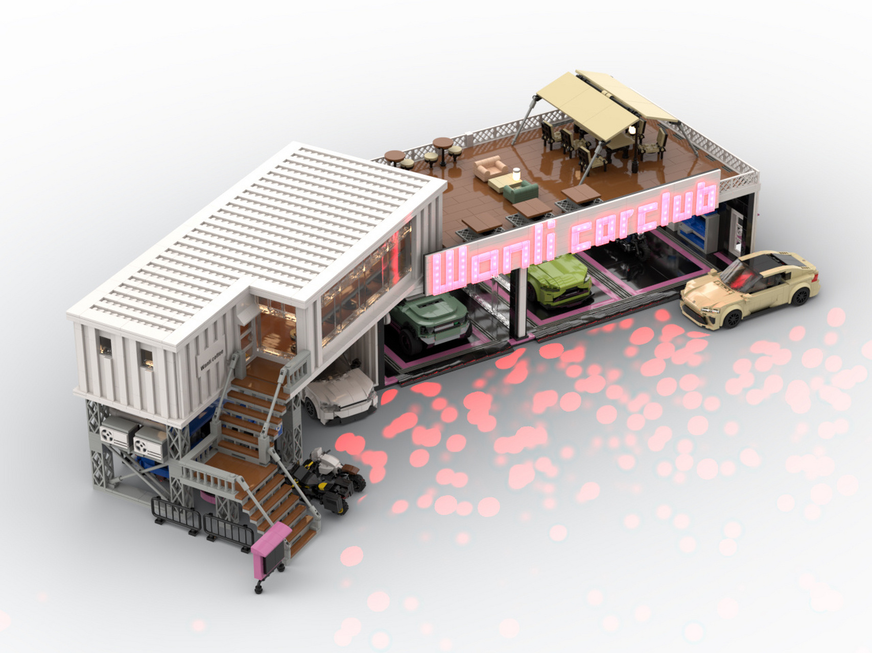 【乐高moc】细节巨多的集装箱式汽车俱乐部 我的梦想一直都是拥有一家