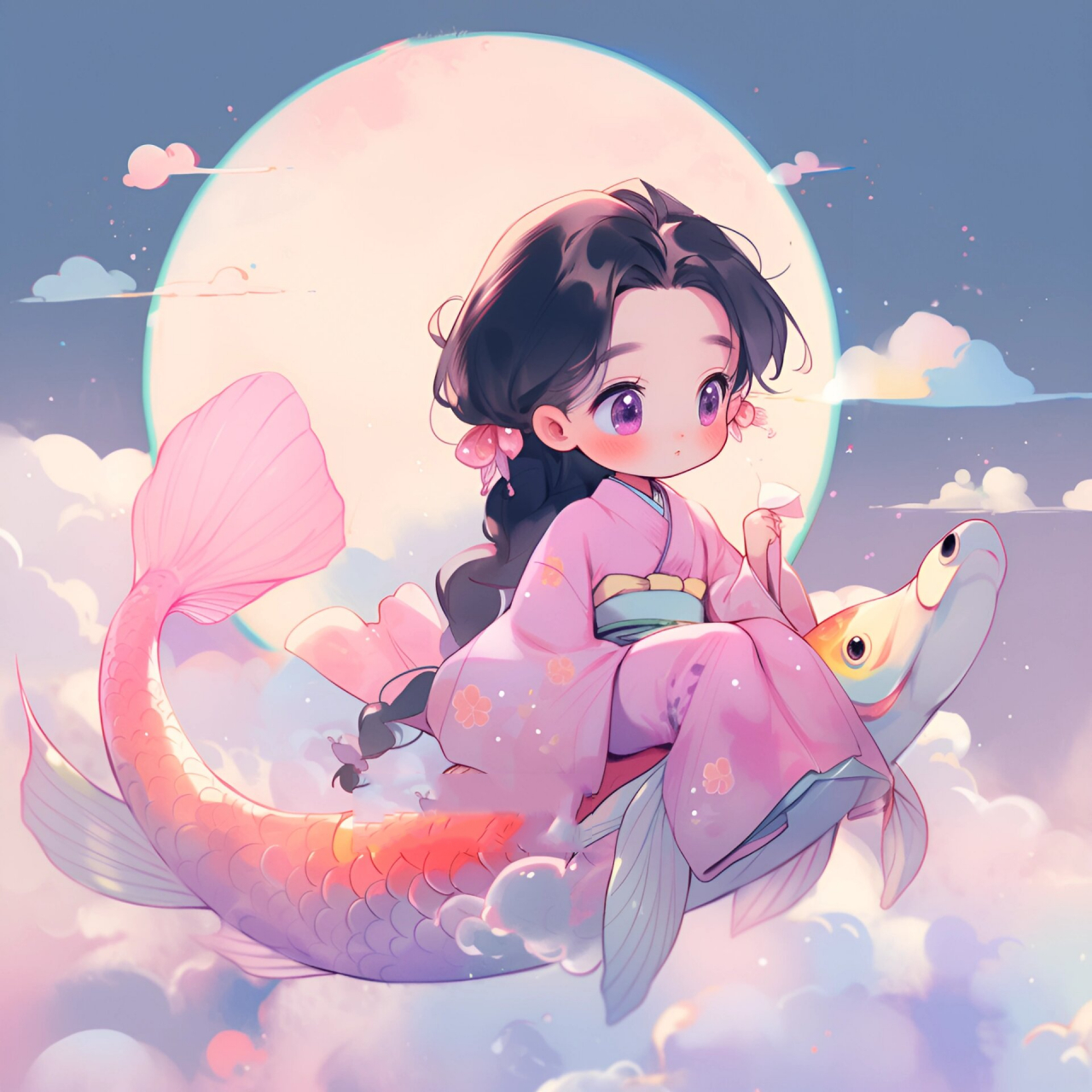 上岸情侣头像|锦鲤跃然 乘风破浪 好运莲莲