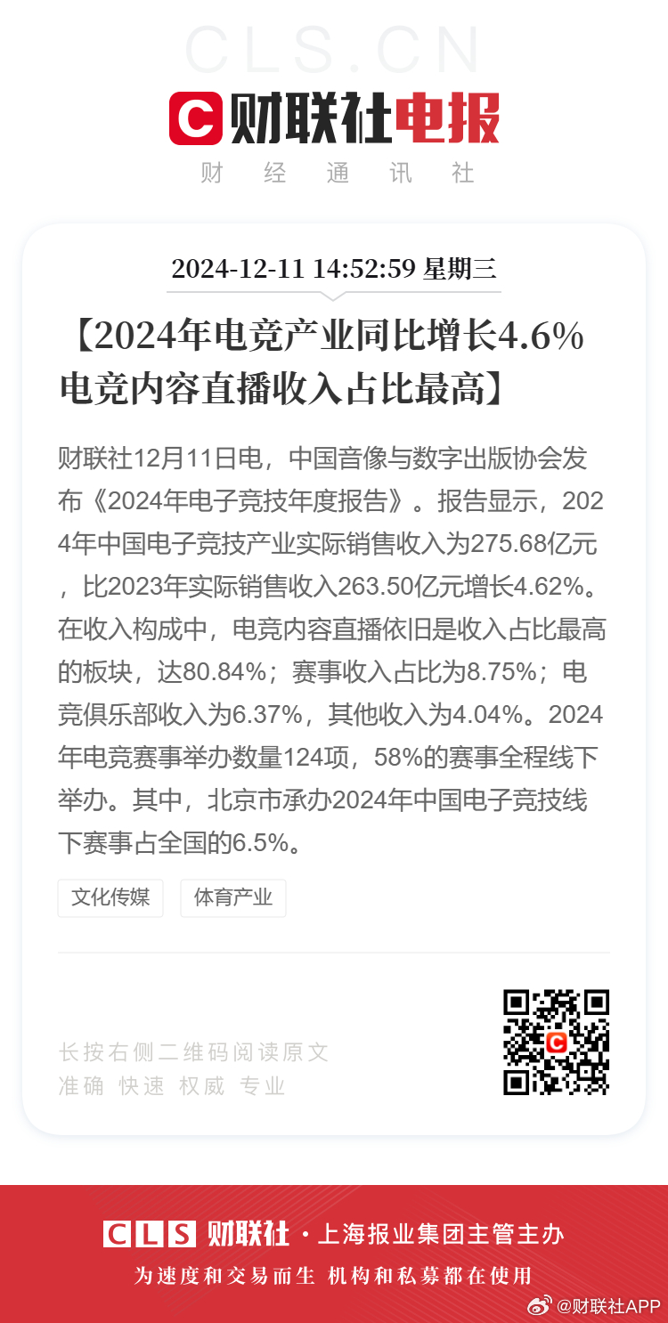 米兰体育入口-中国体育产业规模破5万亿，电竞增长最快