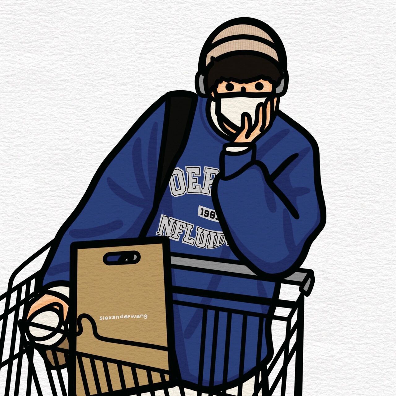 克莱因蓝手绘头像合集