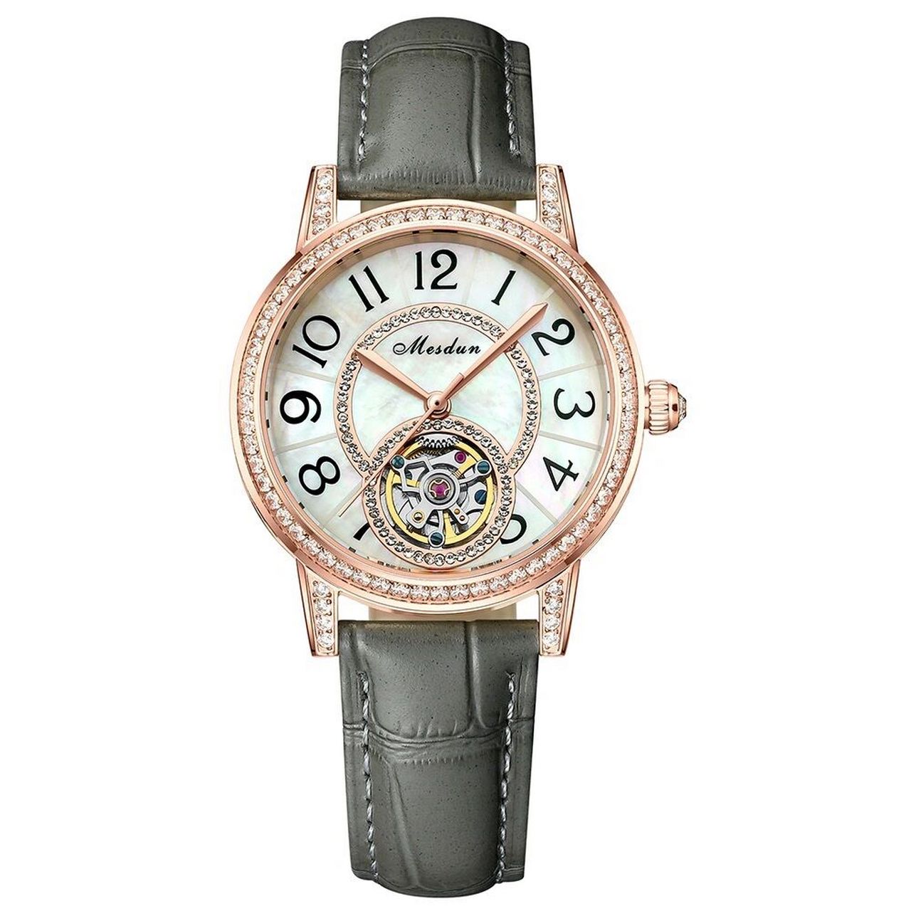 mesdun美斯顿约会系列轻奢高级机械女士腕表 美斯顿约会系列女士镂空