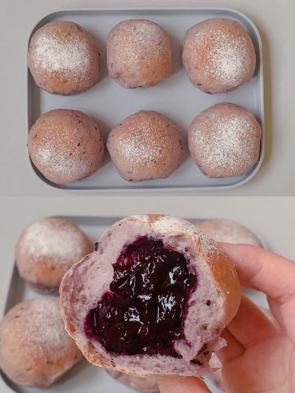 宝宝版的蓝莓夹心小餐包来啦～小叶子超爱的一款面包～软fufu的口感