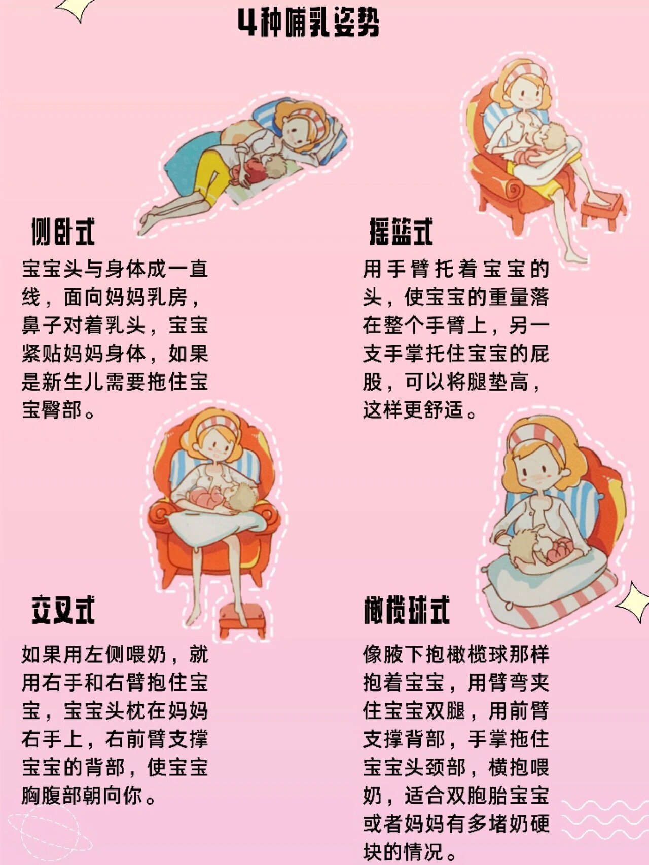 母乳喂养|4种常见的哺乳姿势03