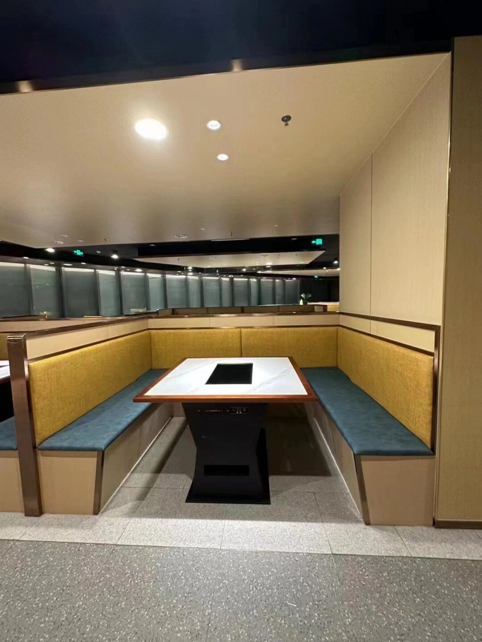 厂家批发大理石火锅桌无烟烧烤桌椅卡座 厂家批发大理石火锅桌无烟