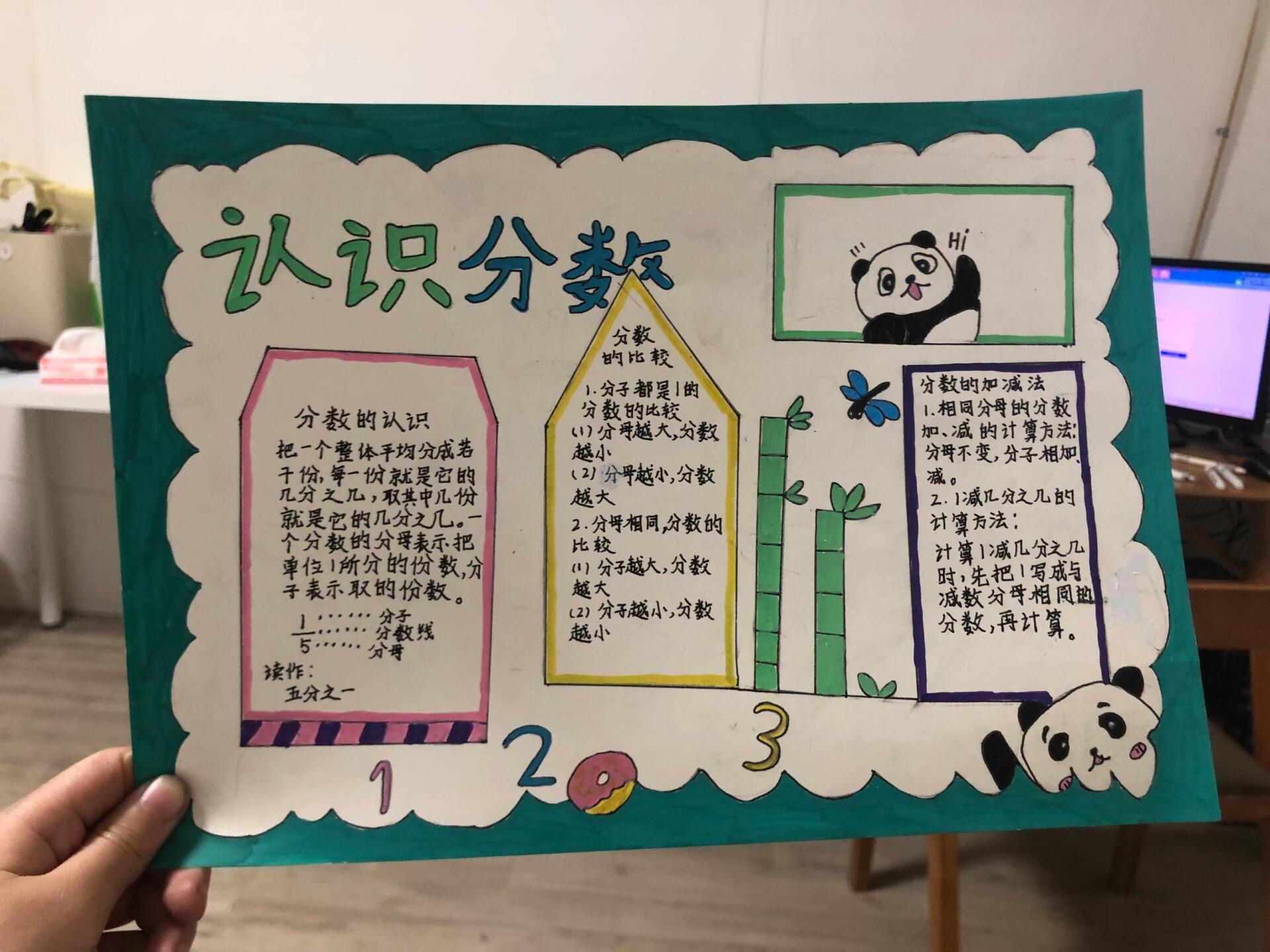 三年级上册数学小报:认识分数.@旋律倾听者的动态