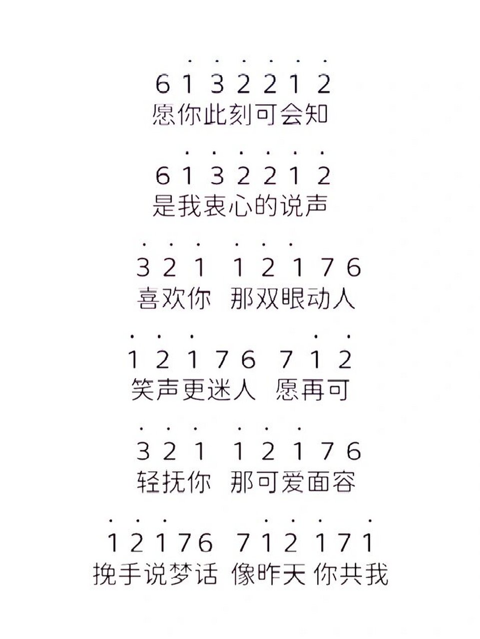 邓紫棋 喜欢你 拇指琴简谱