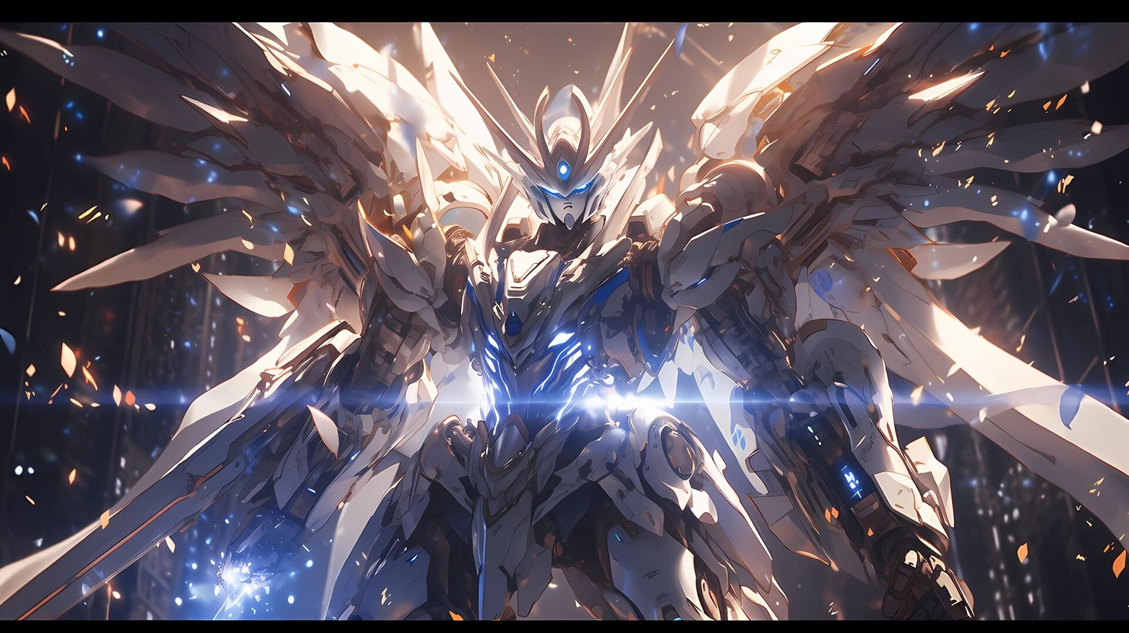 midjourney|白色高达|4k 16:9电脑壁纸 gundam高清 4k ai绘画第七天