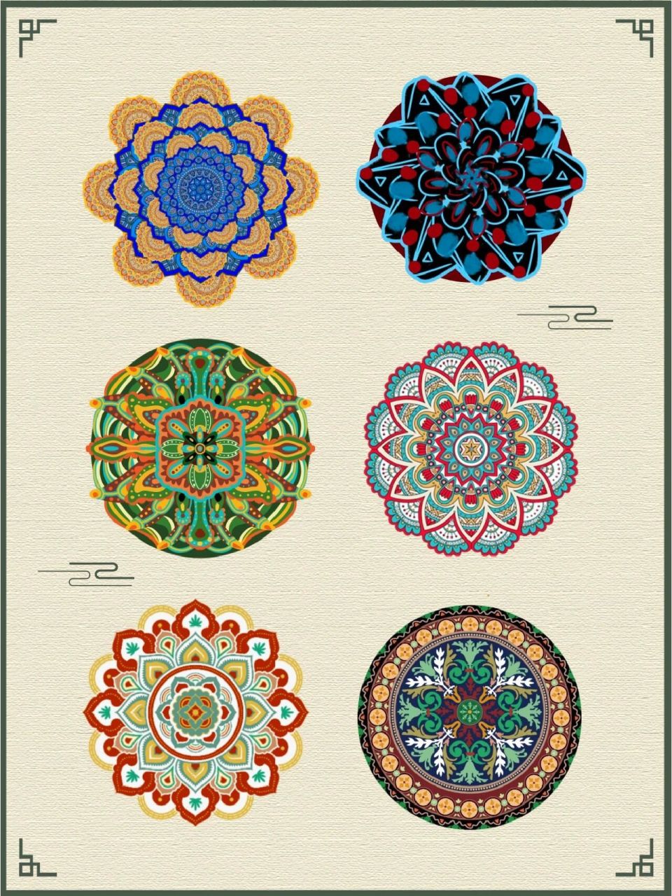 免抠素材丨97敦煌风民族风团花宝相花png 今日分享 97敦煌风民族