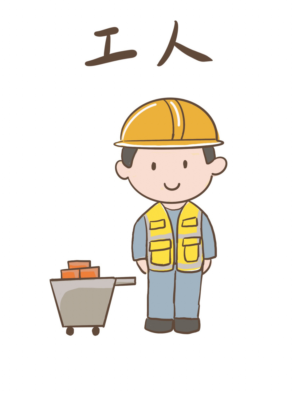 简笔画教程11|不同职业简笔画2   不同职业简笔画2涂色版来了,工人