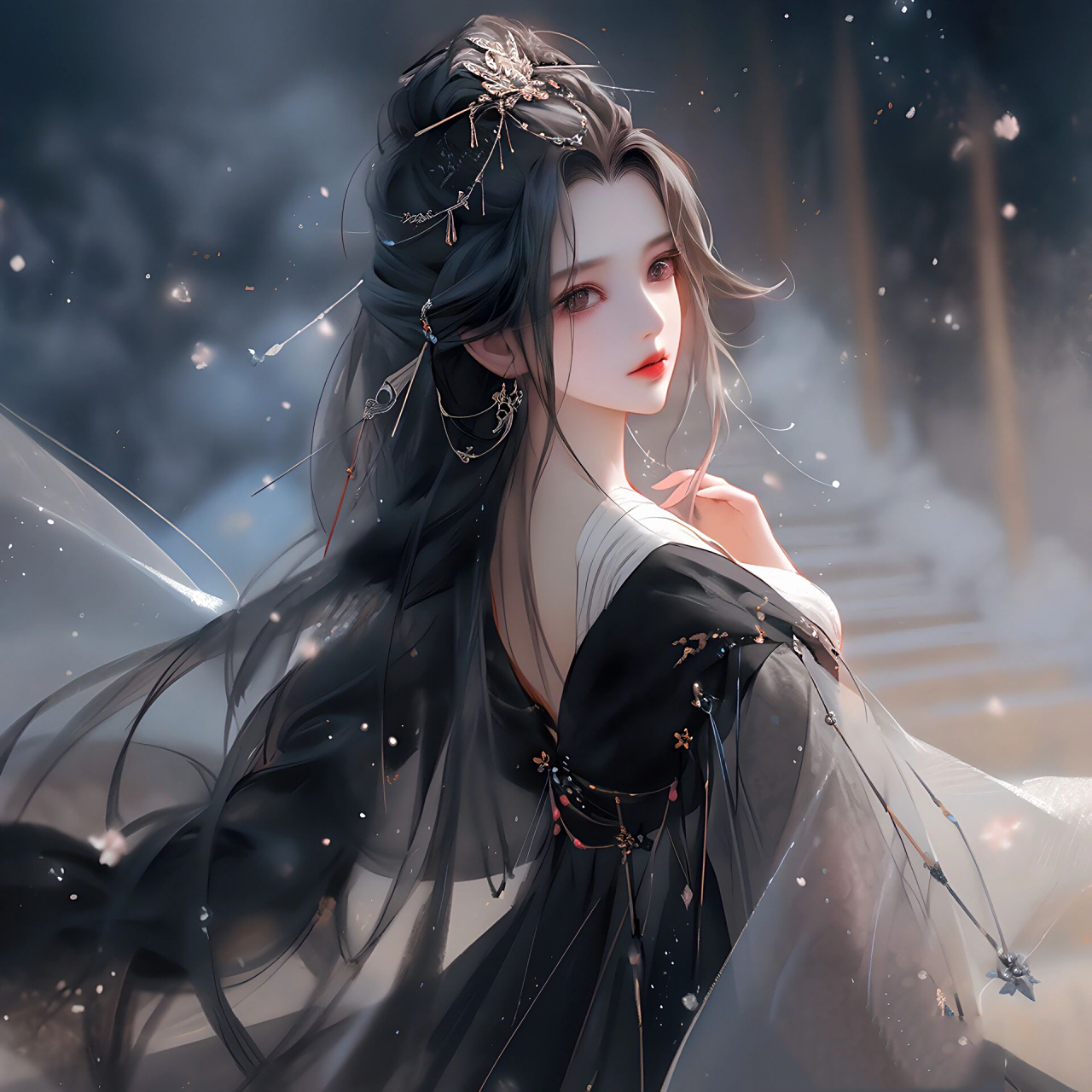 ▏古风女生头像 黑色,也许很多人认为代表冷酷, 其实在我看来,黑色是