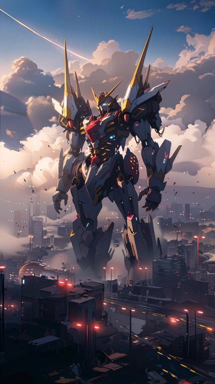 手机壁纸丨高达机甲丨原图都是超高清哦 眼前的楼群瞬间变得微不足道