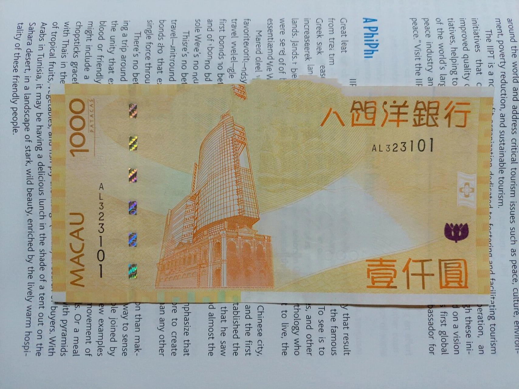 澳门币1000元图片