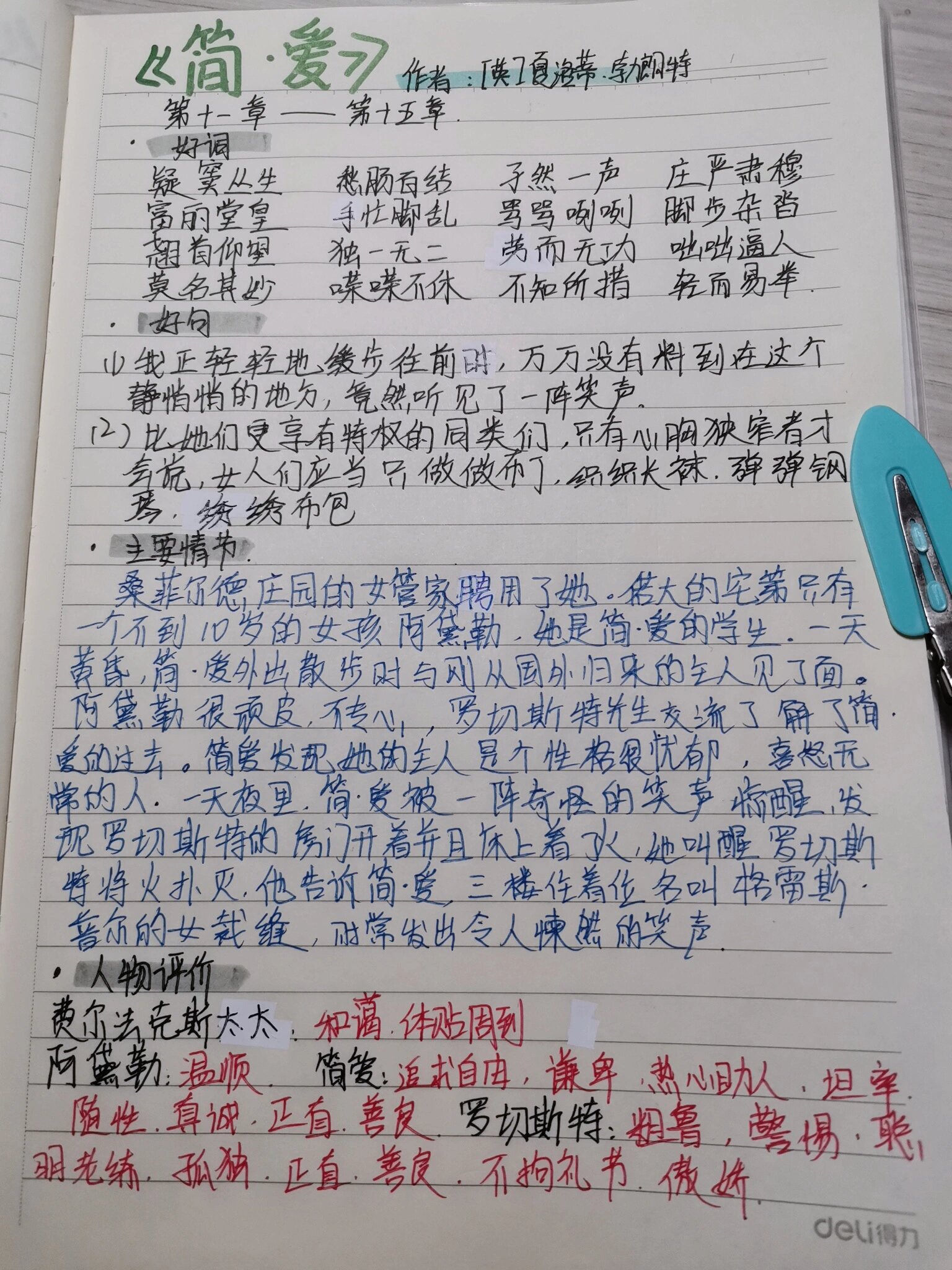 读书笔记清晰图片简爱图片